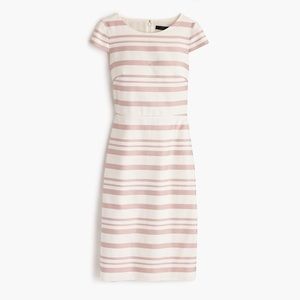 Jcrew Mauve & White Cap Sleeve Dress (Size 6) NWT